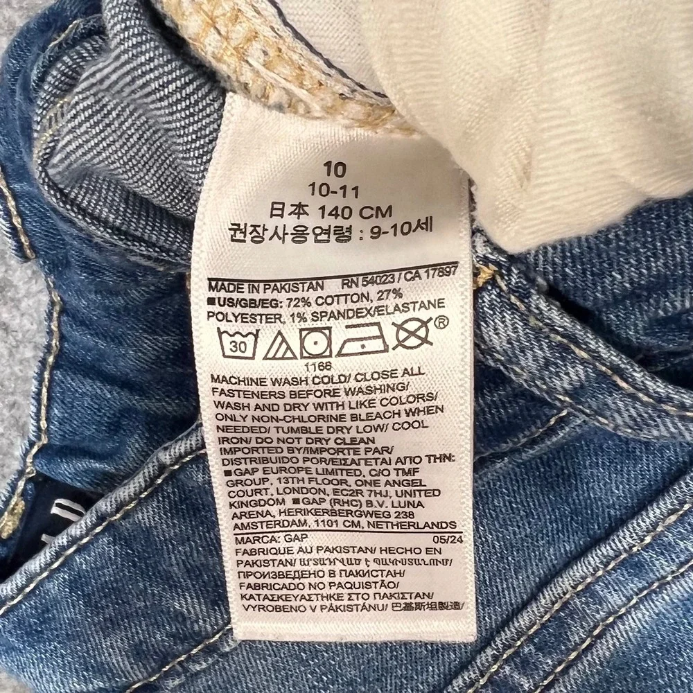 Gap Kids Girls‎ '70s Flare Jeans Medium Wash Blue Adjustable Waist Size 10